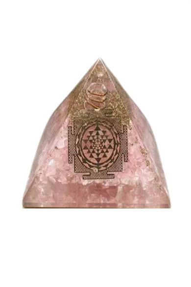 Pembe Kuvars Doğal Taş Piramit Orgonit