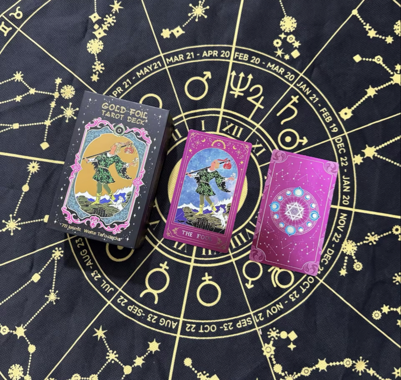 Gold foil purple tarot