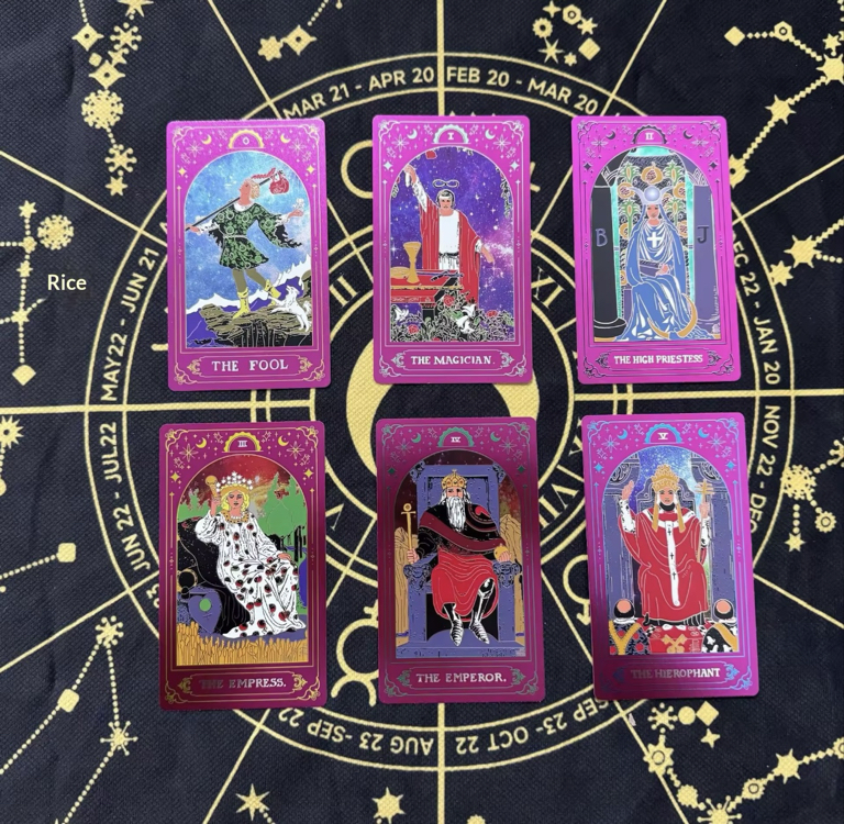 Gold foil purple tarot