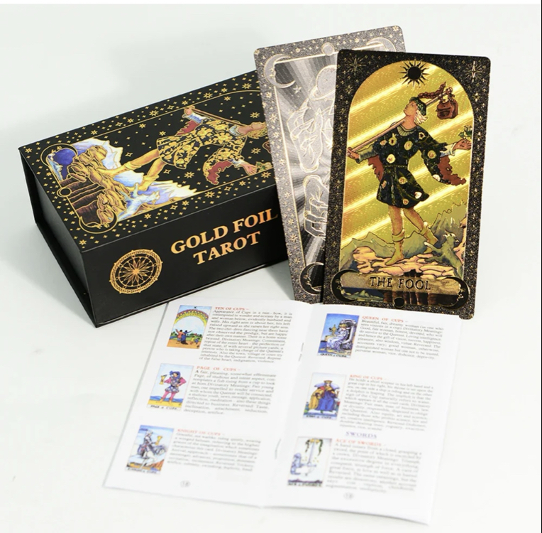 Gold foil siyah-gold tarot