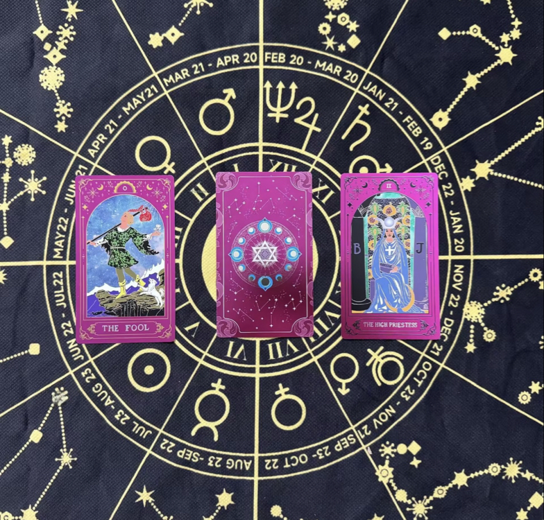 Gold foil purple tarot