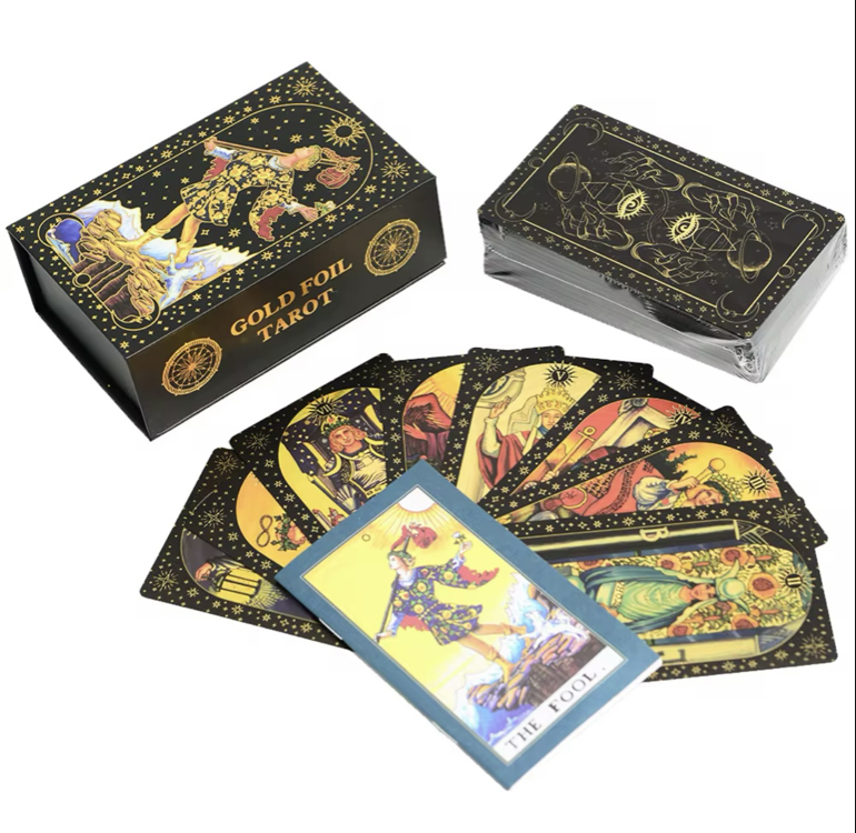 Gold foil siyah-gold tarot