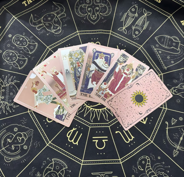 Gold foil rose tarot