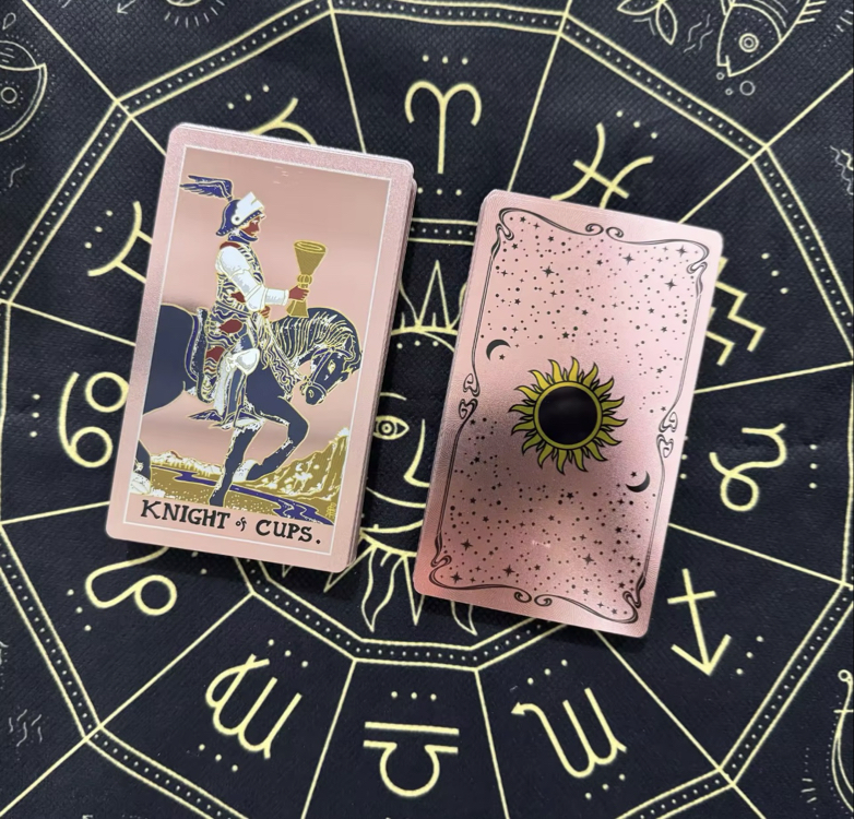 Gold foil rose tarot