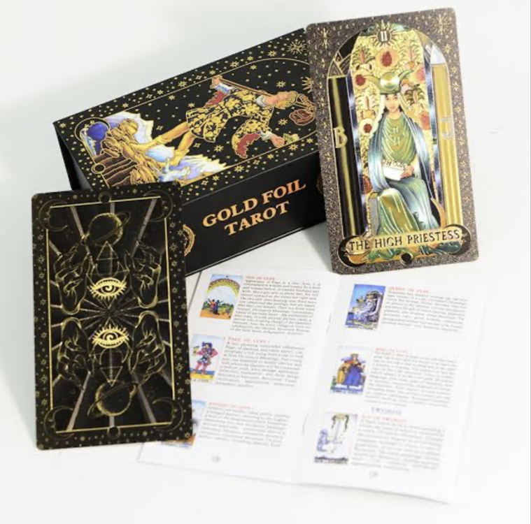 Gold foil siyah-gold tarot