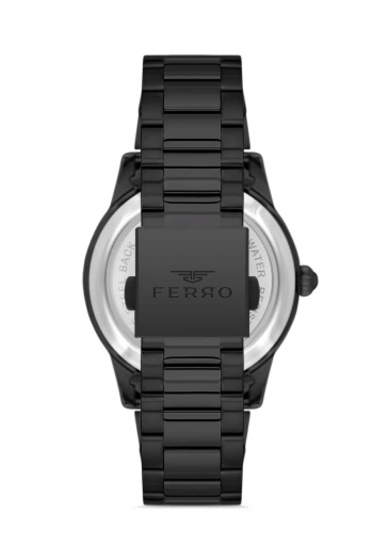 Ferro Siyah Çelik Kordon Erkek Kol Saati F31445A-G