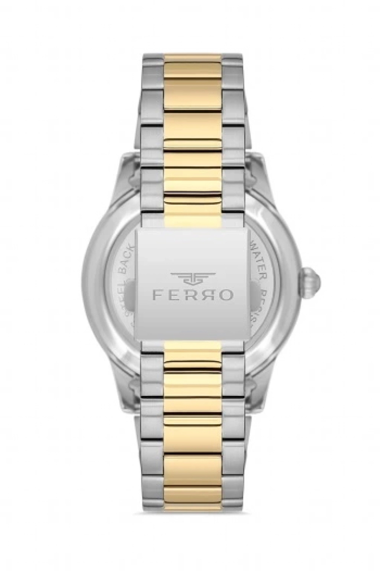 Ferro Sarı ve Gümüş Çelik Kordon Erkek Kol Saati F31445A-D