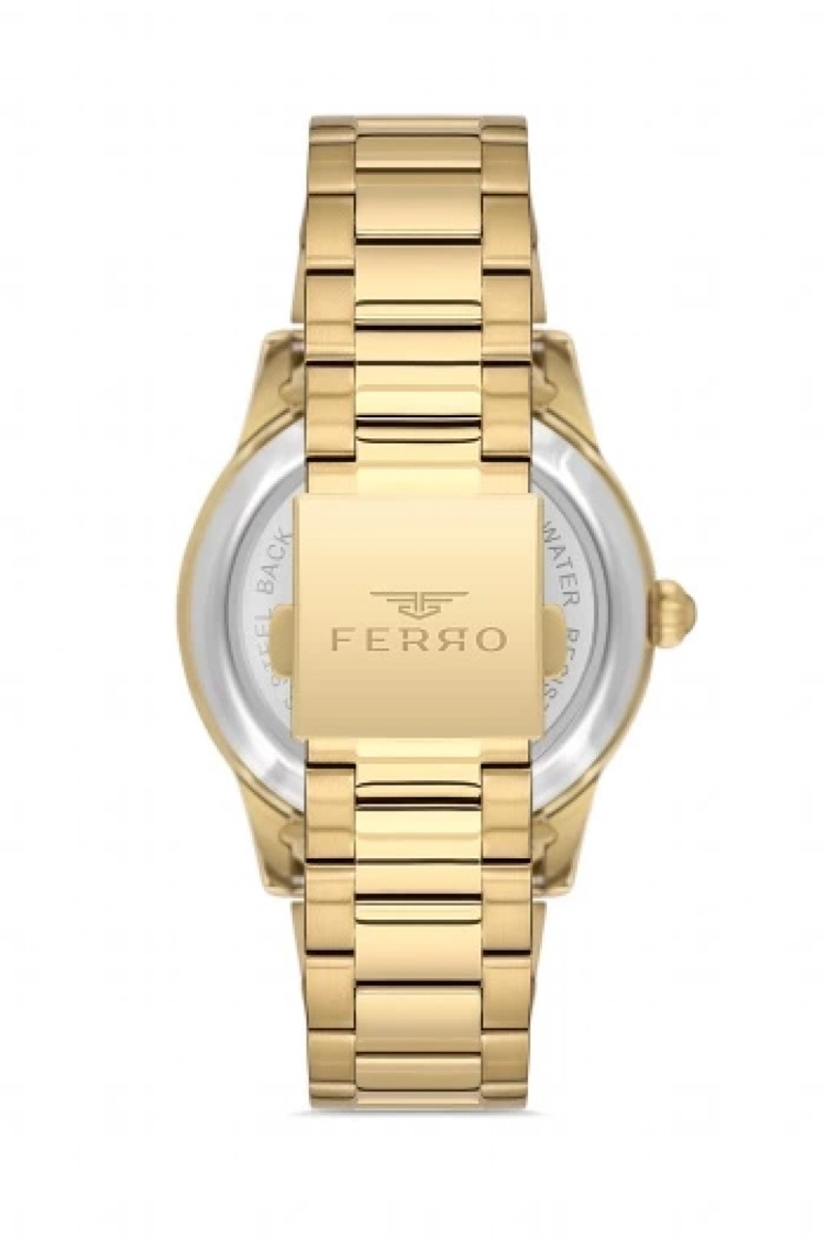 Ferro Sarı Çelik Kordon Erkek Kol Saati F31445A-B 