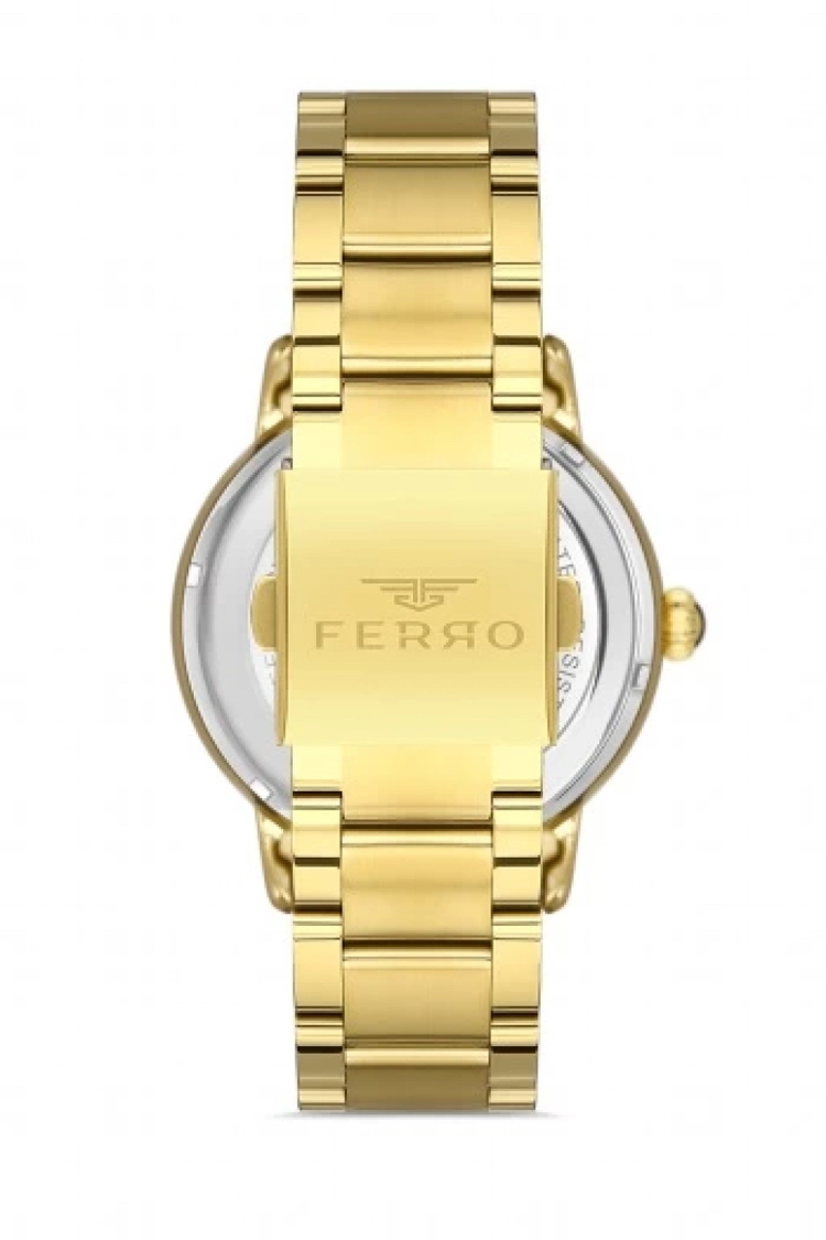 Ferro Sarı Çelik Kordon Erkek Kol Saati F31399A-B