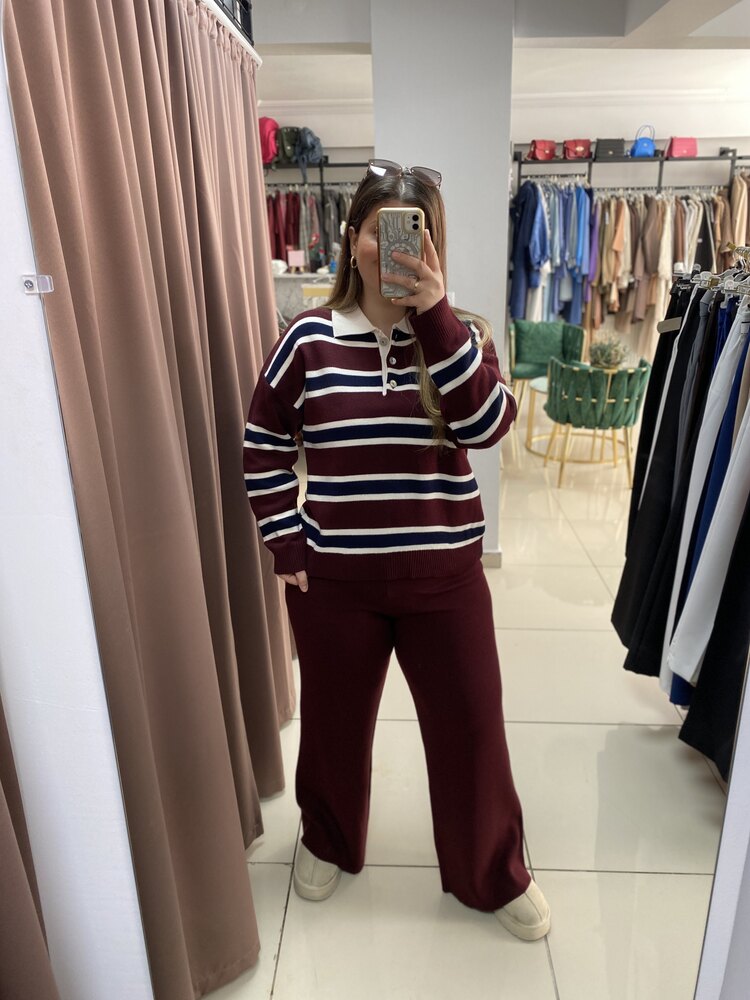 Bordo triko pantolon