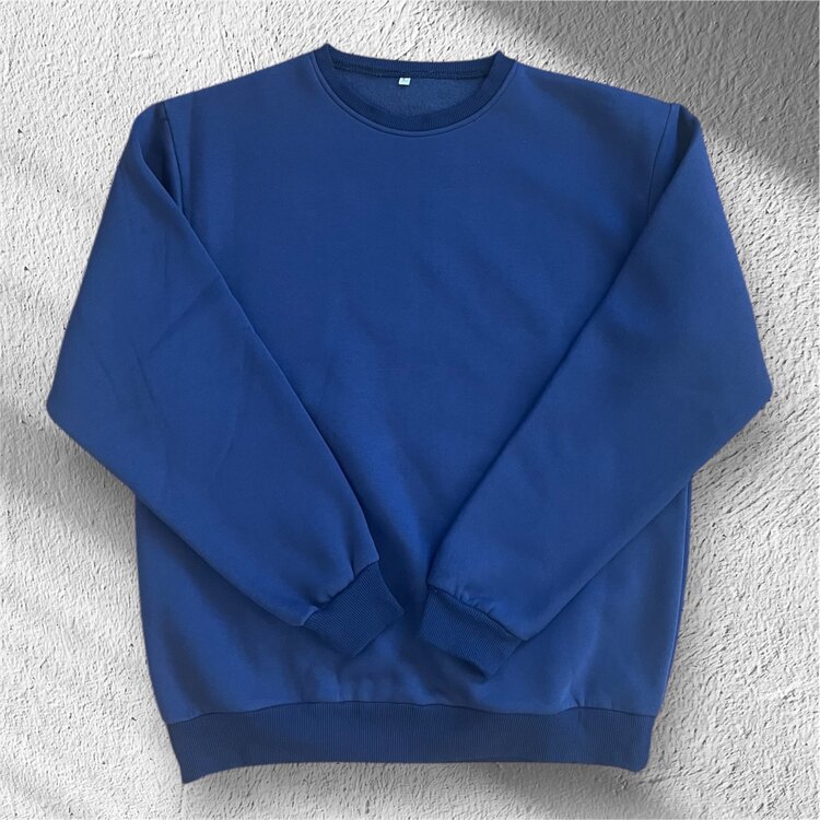 Lacivert Basic 3 İplik Şardonlu Eşofman Üstü  – Unisex & %100 Pamuk