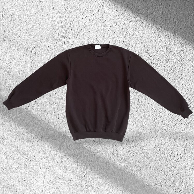 Kahverengi Basic 3 İplik Şardonlu Eşofman Üstü – Unisex & %100 Pamuk