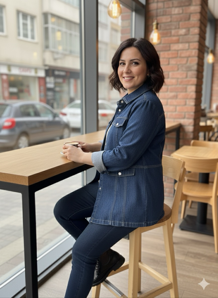 Kot ÇıtÇıt Kapama Uzun Kollu Gömlek (İnce Ceket)