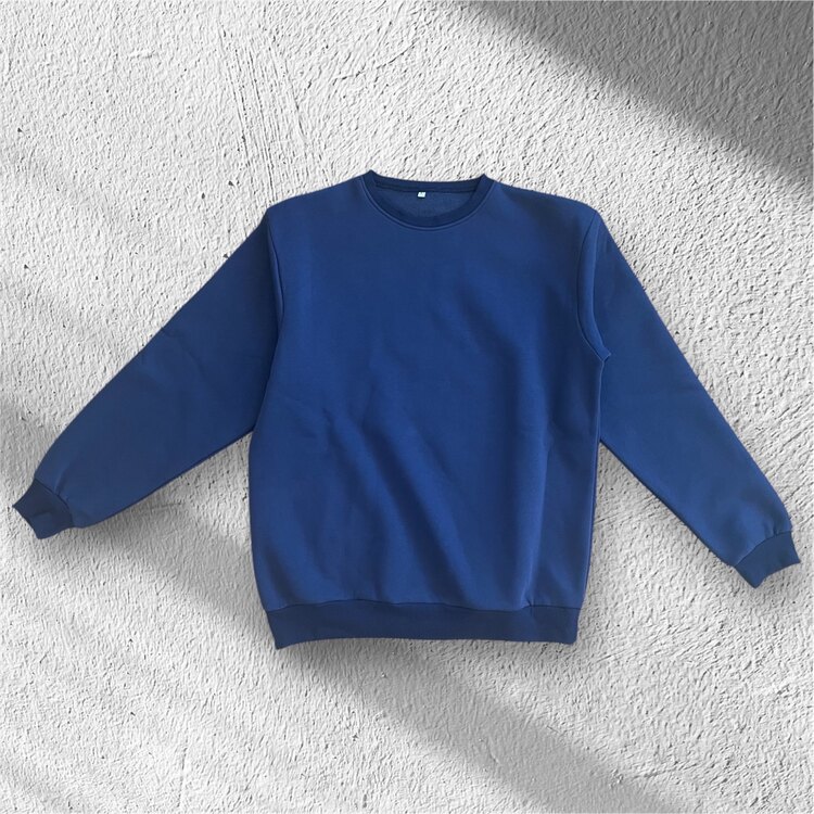 Lacivert Basic 3 İplik Şardonlu Eşofman Üstü  – Unisex & %100 Pamuk