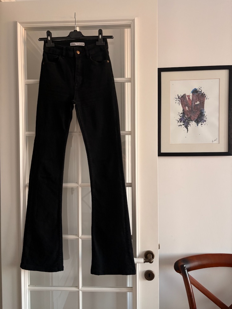  ZARA SİYAH İSPANYOL PAÇA JEAN
