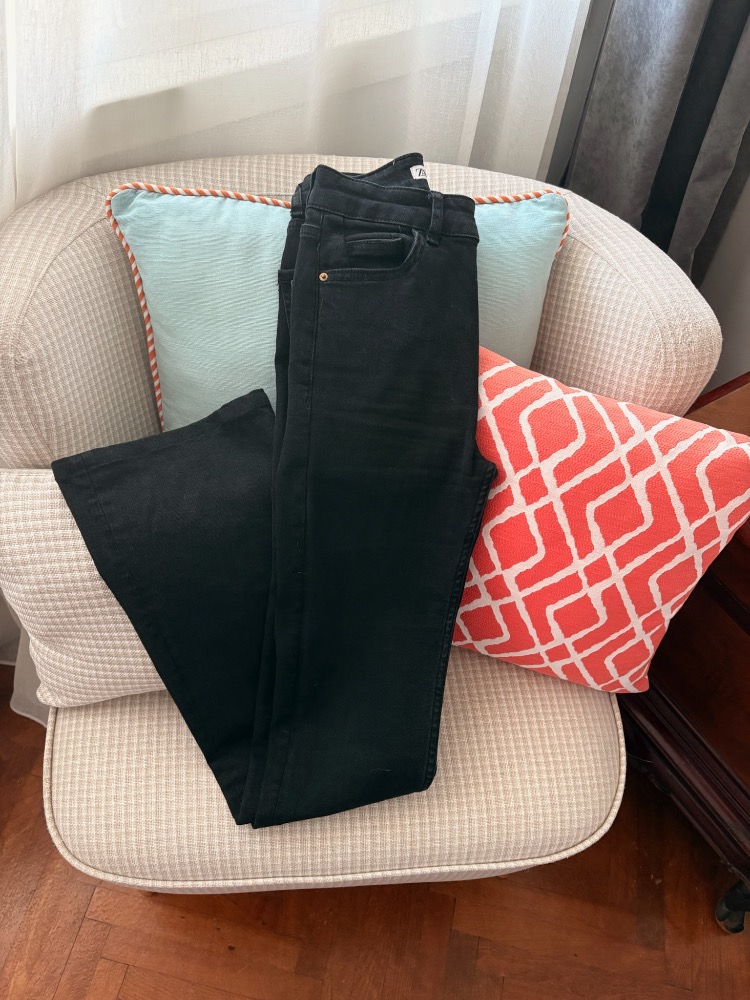  ZARA SİYAH İSPANYOL PAÇA JEAN