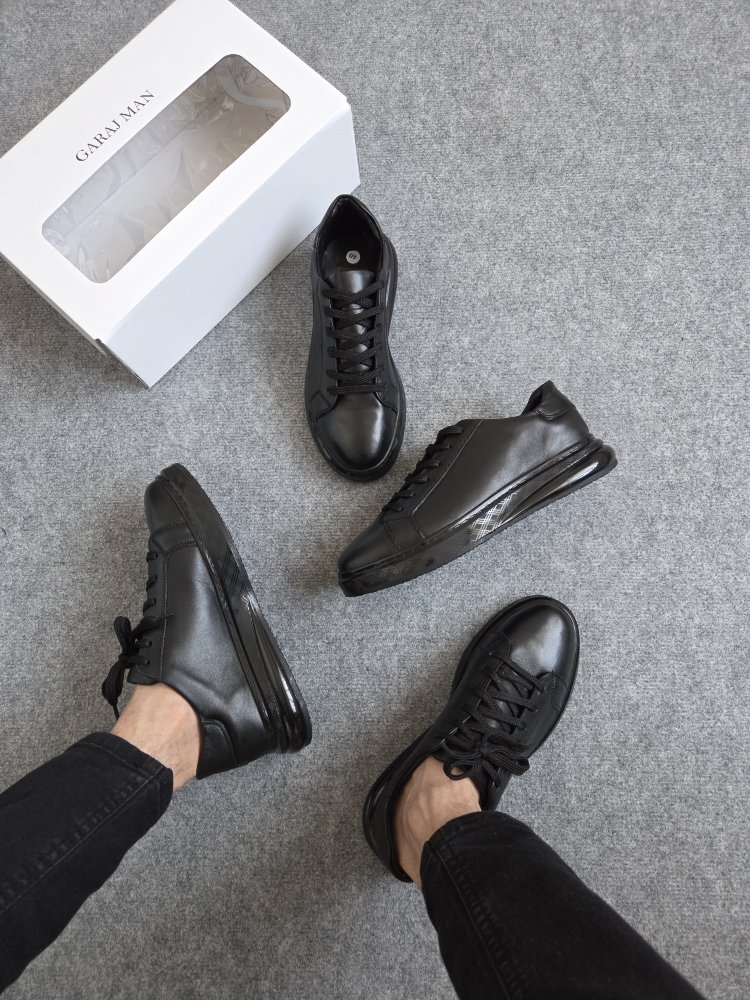 siyah air - hakiki deri - Air taban comfort sneakers