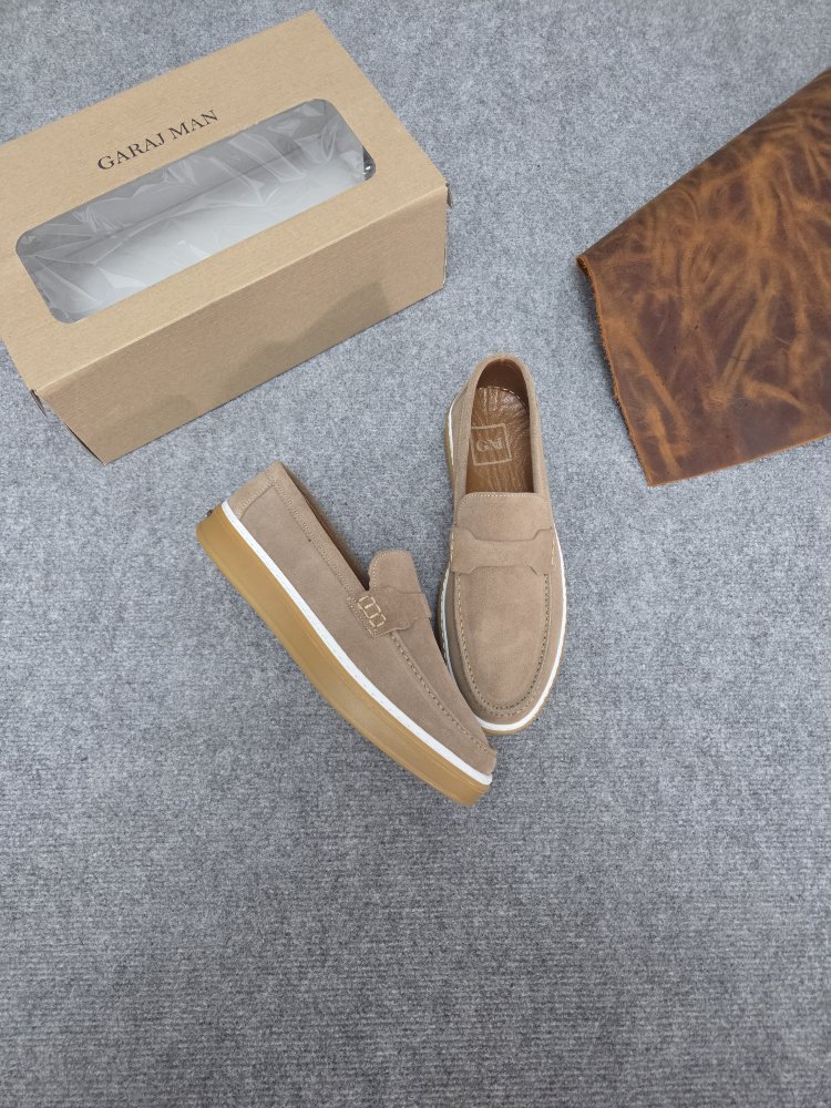 Bodrum Bej - hakiki deri  comfort loafer
