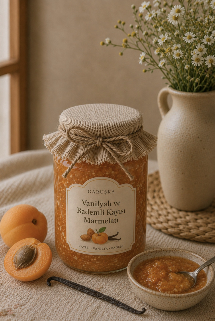 Vanilyalı ve Bademli Kayısı Marmelatı