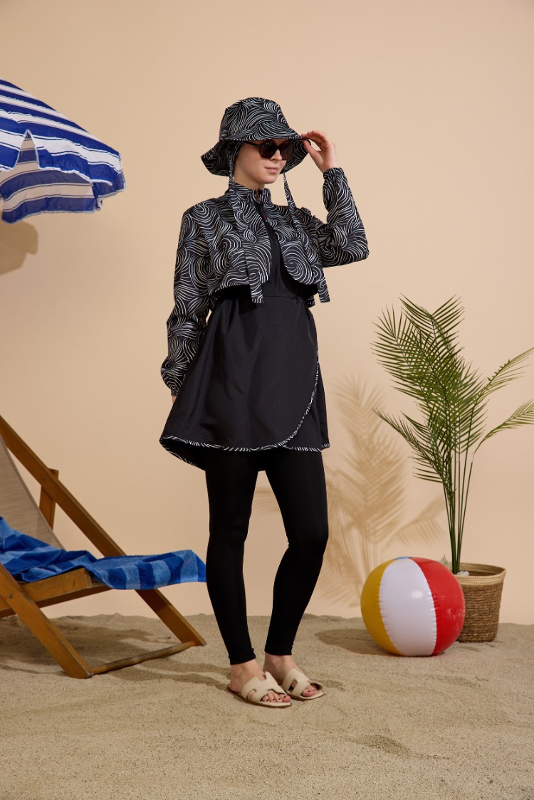Kadın Tesettür Mayo 5'li Set Yarım Kapama Fermuarlı. 1.599,00 TL
