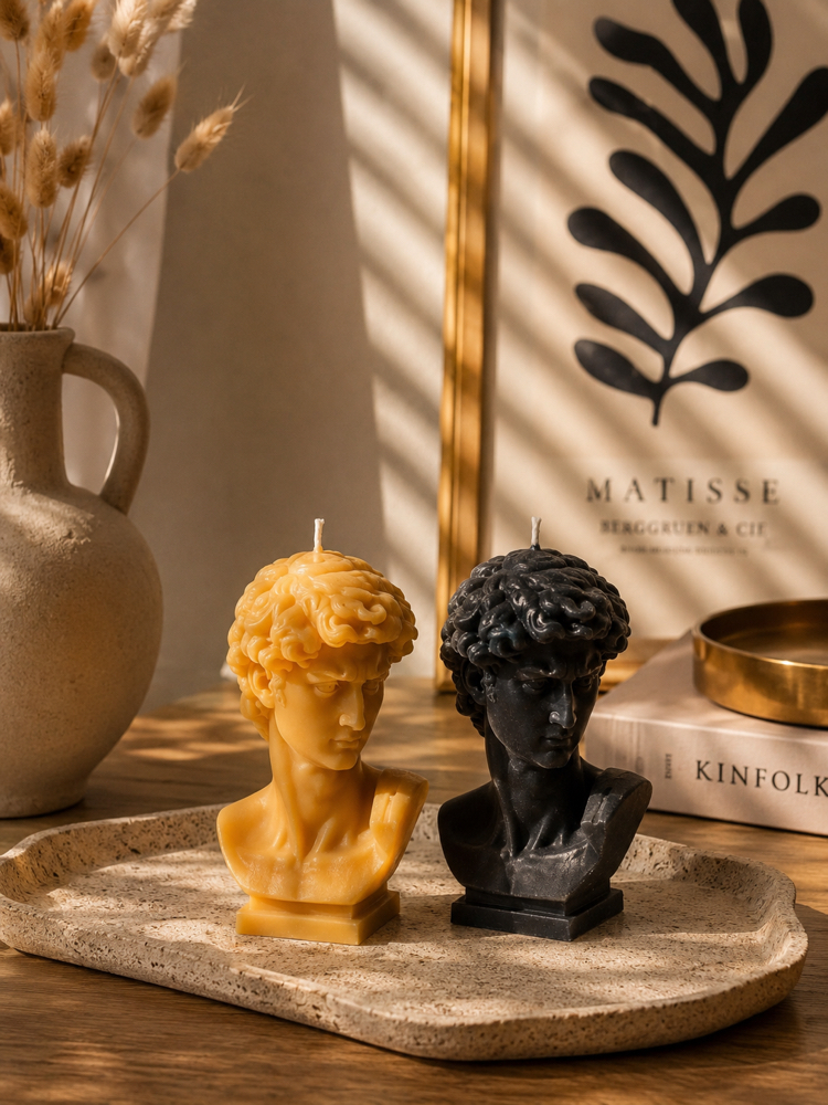 DAVID | OCHRE Dekoratif İkili Mum Seti