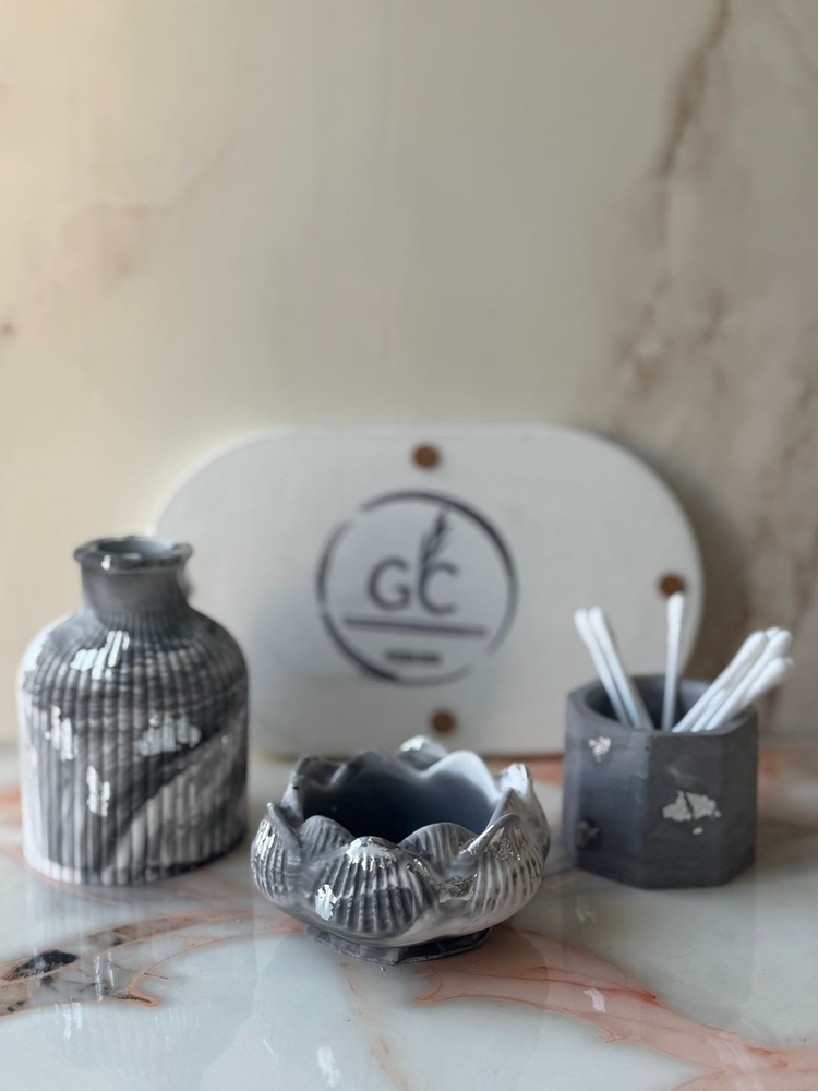 Gri Gümüş Yaldız 3'lü Set