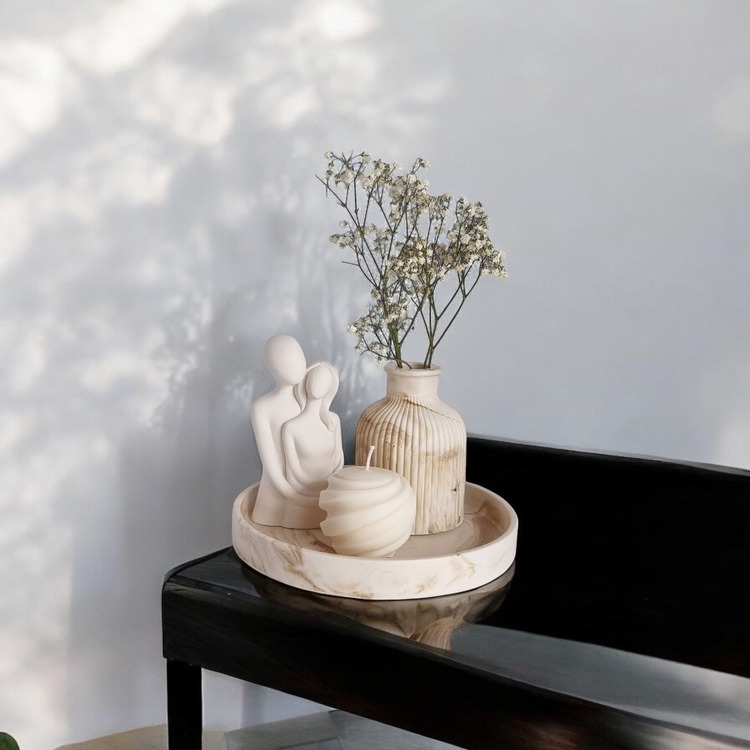 Sevgililer Vazo Mum Set