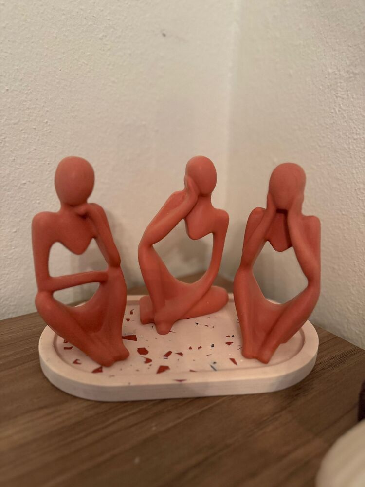 3'lü Düşünen Biblo ve Tepsi Set