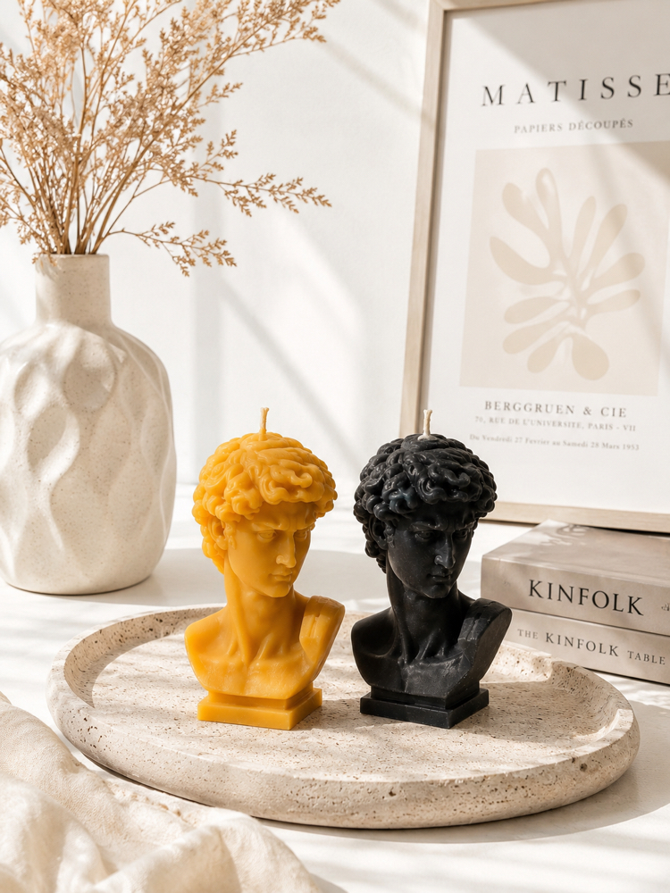 DAVID | OCHRE Dekoratif İkili Mum Seti
