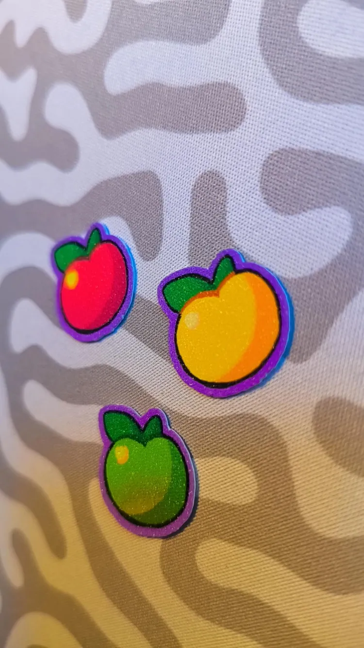 Peak: Renkli Elmalar - 3'lü Mini Simli Sticker Seti
