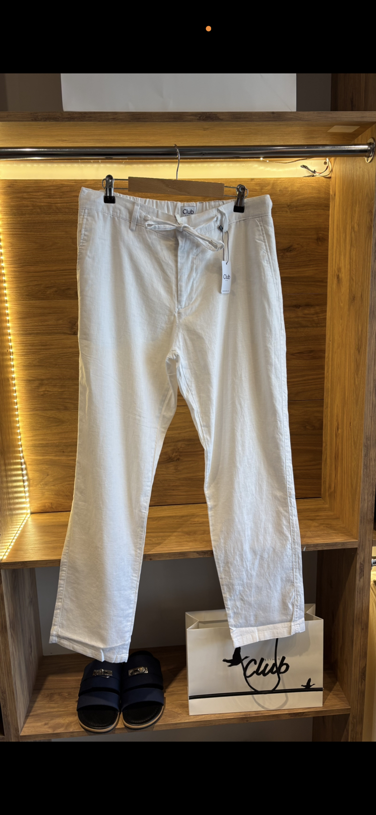 Beymen Club Beyaz %100 keten Pantolon