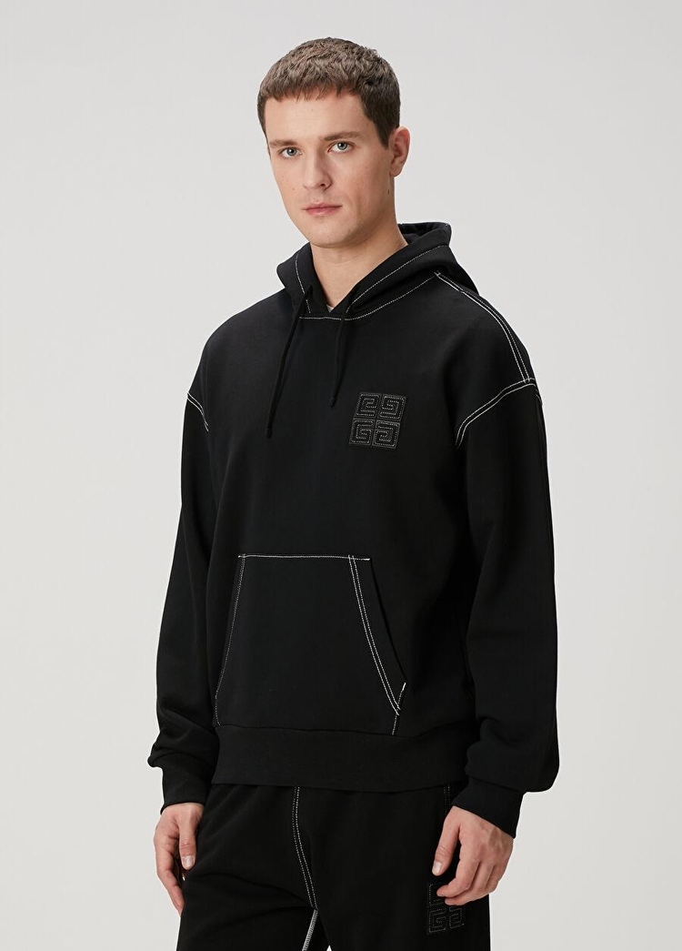 Givench Siyah Logo Detaylı Hoodie Eşofman Takımı