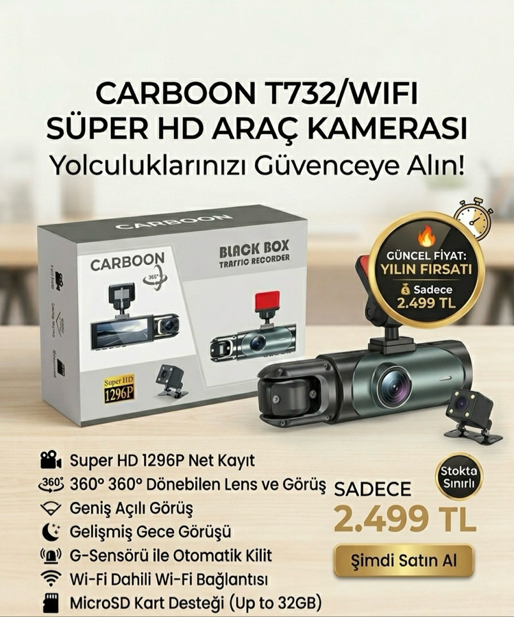 3 Kameralı araç içi Kamera