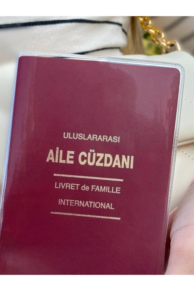 Şeffaf Uluslararası Aile Cüzdanı Kılıfı Dayanıklı Evlinderme Cüzdanı Kılıfı