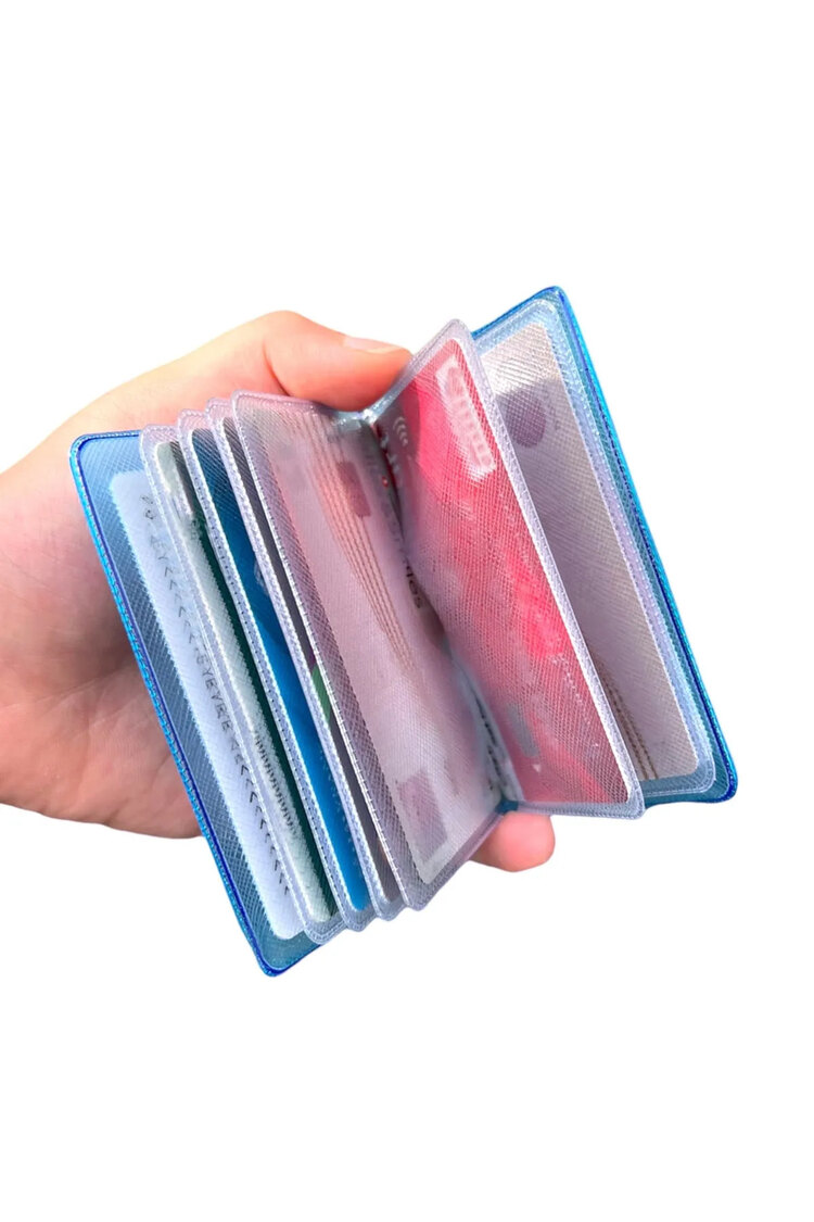 Gempo Neon Şeffaf Unisex Erkek Cüzdan Kadın Cüzdan Kartlık Yeni Minimalist Kartlık