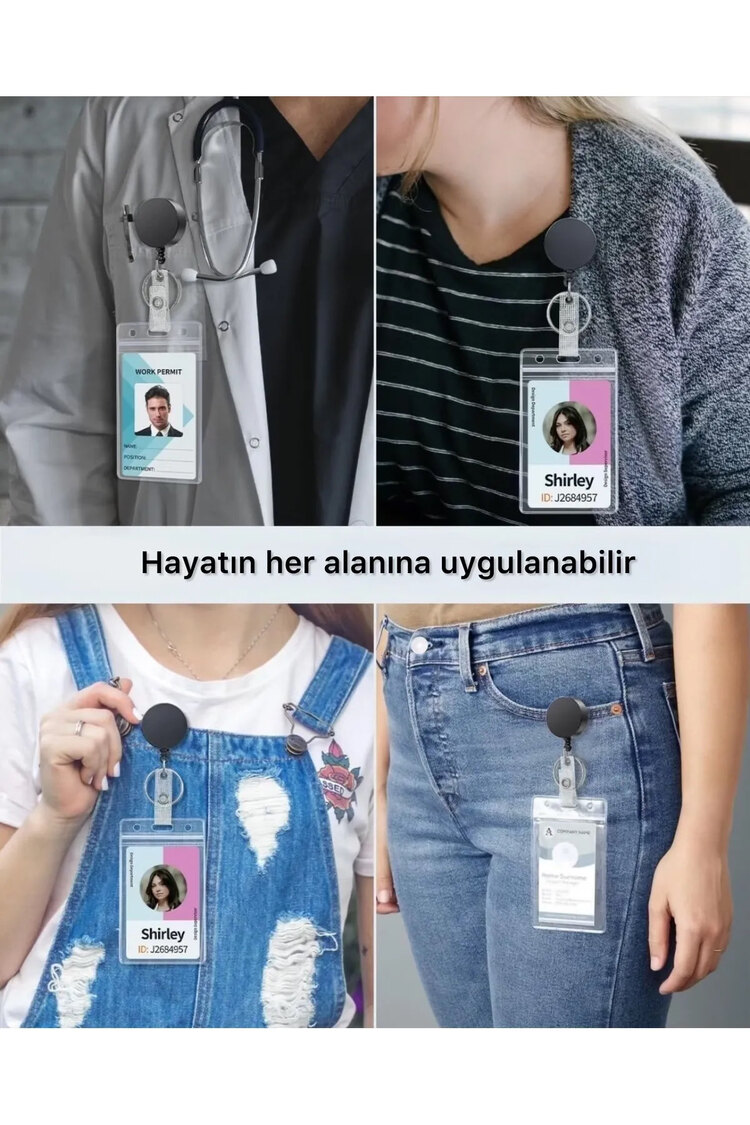 Yaka Kartı ve Yoyo Seti , Su Geçirmez Şeffaf Kimlik Koruyucu yaka kartı askısı