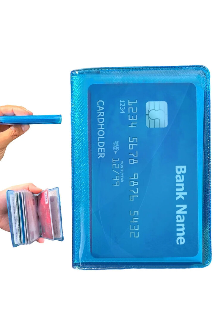 Gempo Neon Şeffaf Unisex Erkek Cüzdan Kadın Cüzdan Kartlık Yeni Minimalist Kartlık