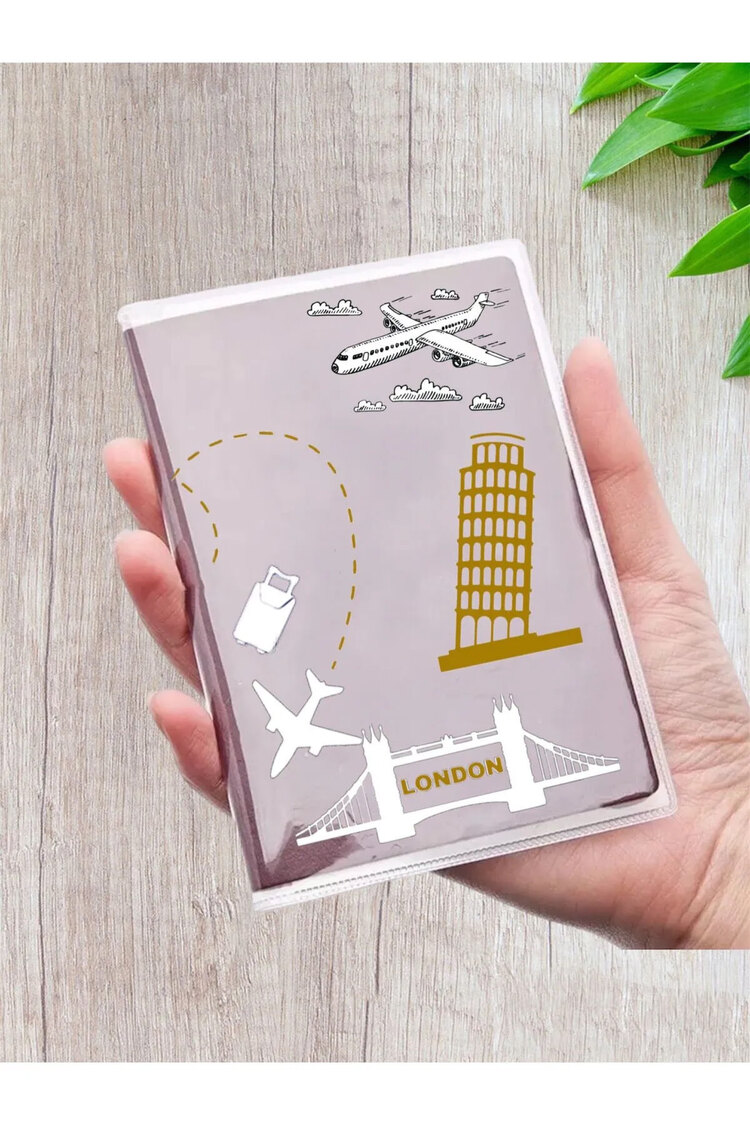2 Adet Su Geçirmez Şeffaf Pasaport Kılıfı Pasaport Kabı Üniversal Model 2 Li