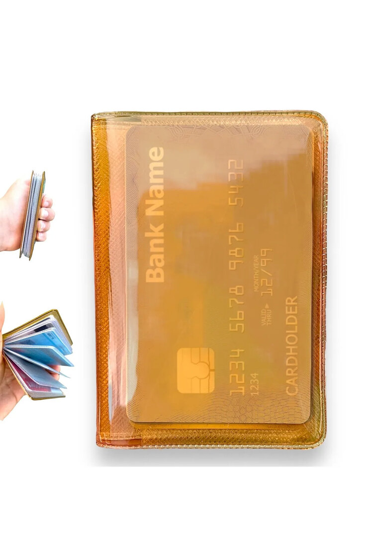 Gempo Neon Şeffaf Unisex Erkek Cüzdan Kadın Cüzdan Kartlık Yeni Minimalist Kartlık