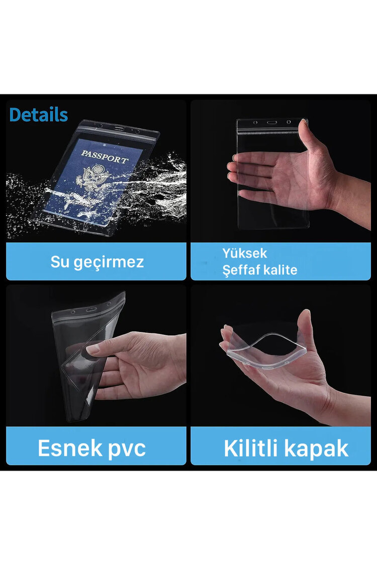 4 Parça Seyahat Anti Kayıp 1 Ad Kilitli Askılı Pasaport Kılıfı Ve 3 Ad Valiz Bagaj Etiketi