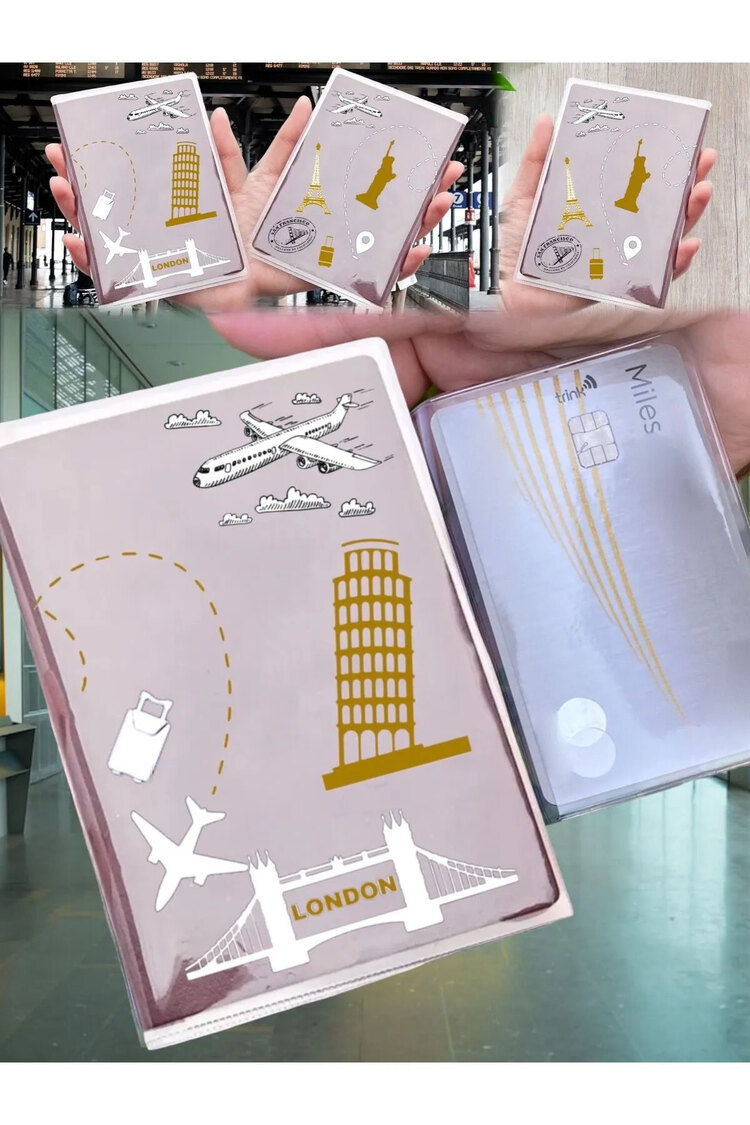 2 Adet Su Geçirmez Şeffaf Pasaport Kılıfı Pasaport Kabı Üniversal Model 2 Li