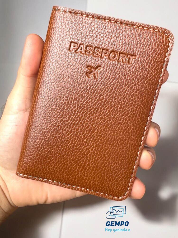 Lüks   Vegan deri pasaport kabı 