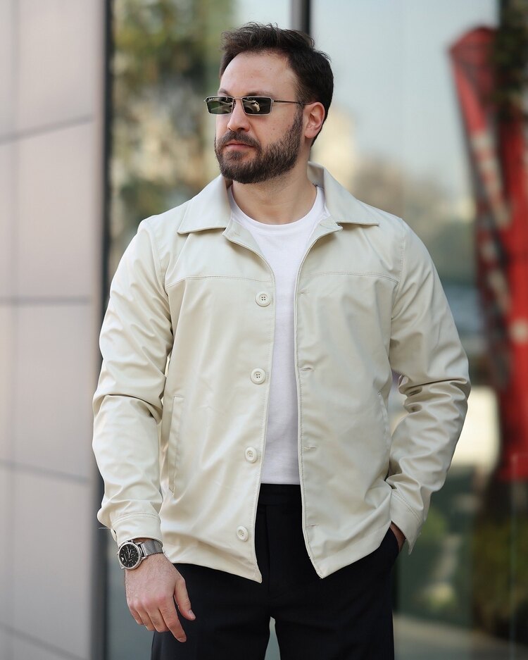Basic Düğmeli Deri Ceket