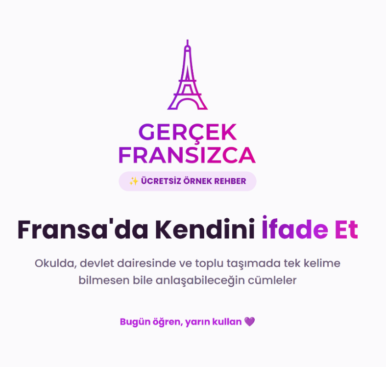 Fransa'da Kendini İfade Et — Ücretsiz Örnek Rehber