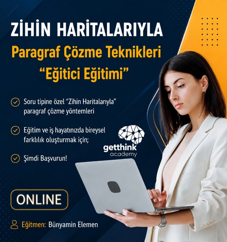 Zihin Haritalarıyla Paragraf Çözme Teknikleri Eğitici Eğitimi | Canlı + Kayıt Ders Paketi