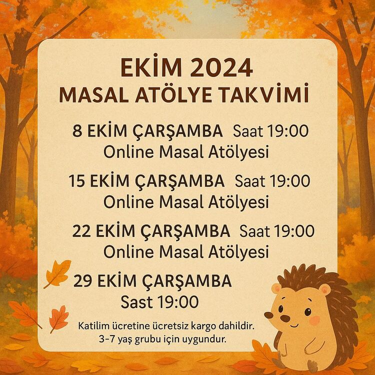 3 Aylık online Masal Atölyesi Üyeliği
