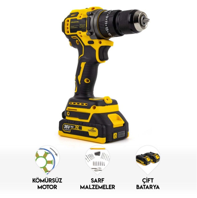 10mm Yellow Kömürsüz Vidalama
