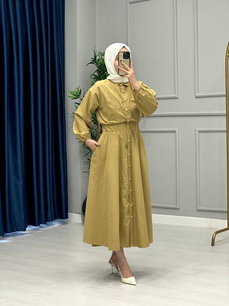 Beymen model elbise (yağ yeşili) ön sipariş