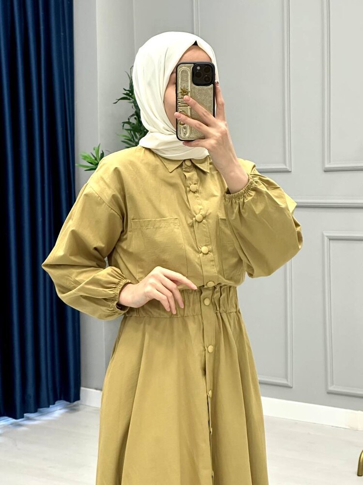 Beymen model elbise (yağ yeşili) ön sipariş