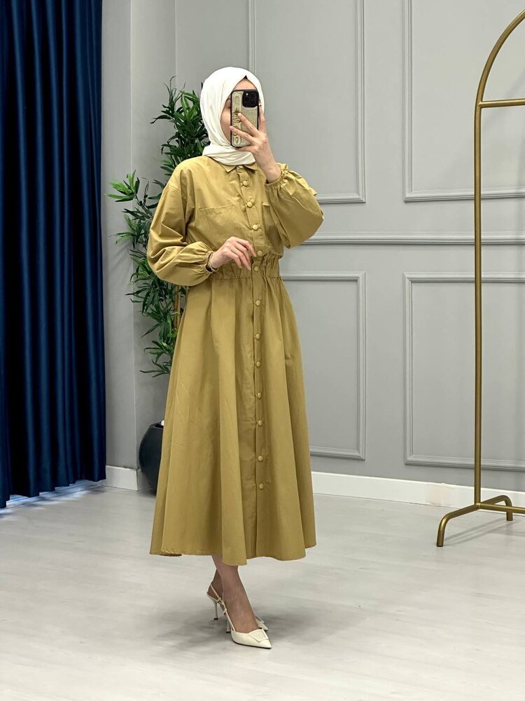 Beymen model elbise (yağ yeşili) ön sipariş
